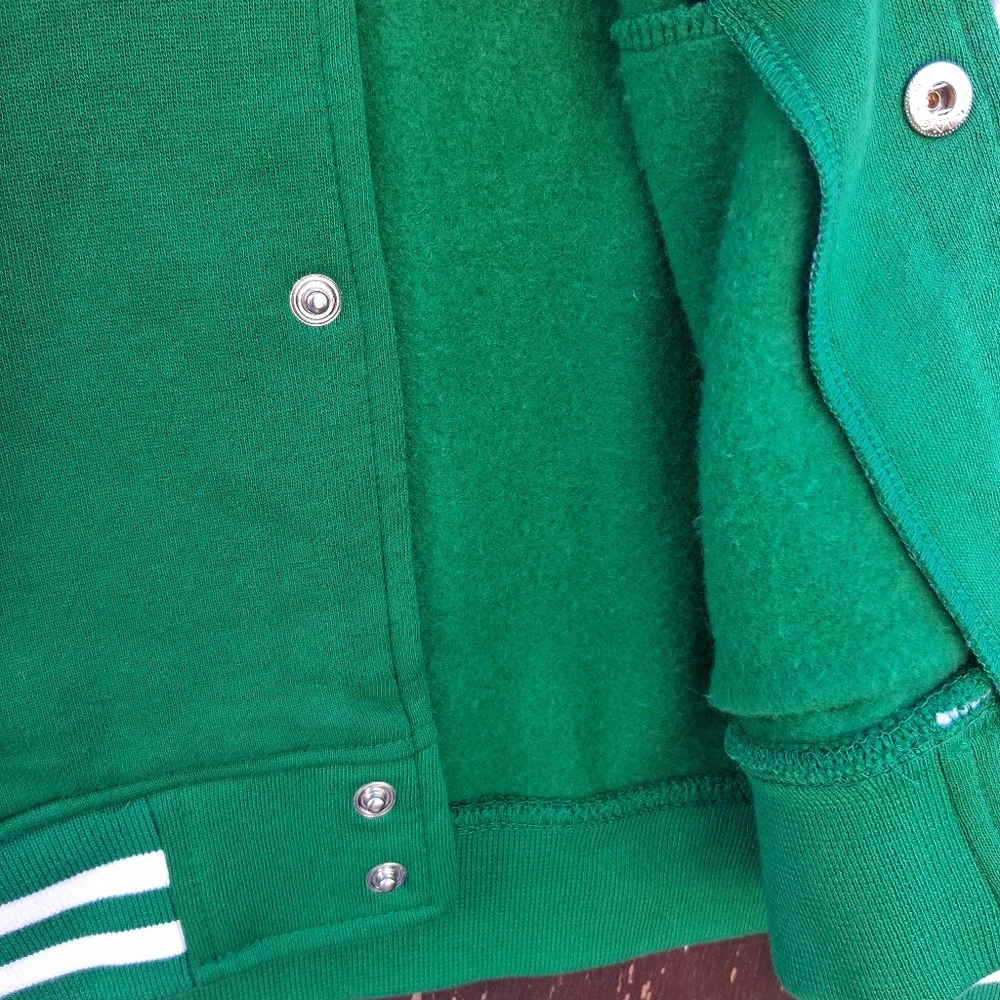 Men's Green and White Varsity Jacket